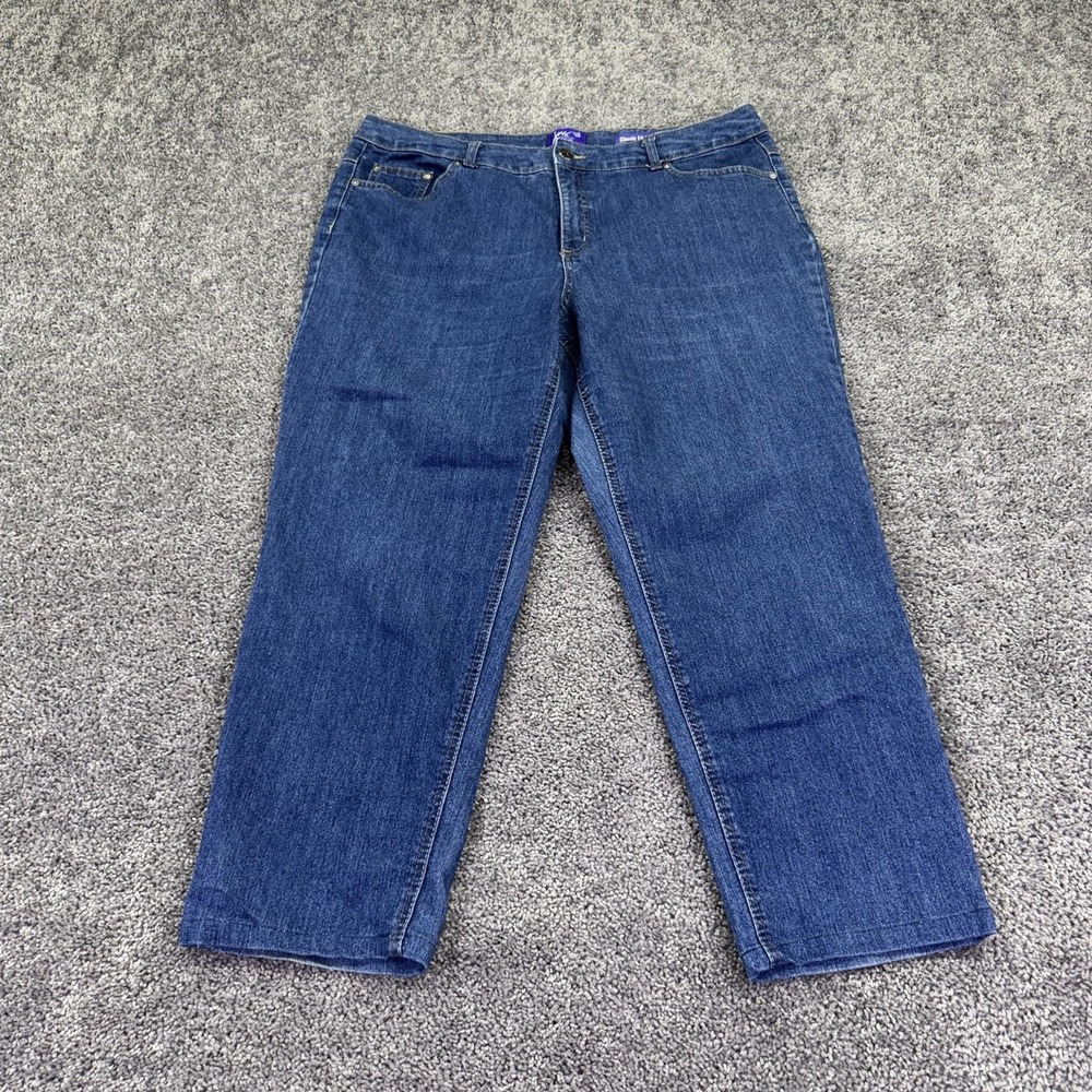 Just My Size Jeans Womens 20W Blue Straight Classic Stretch Medium Wash Denim